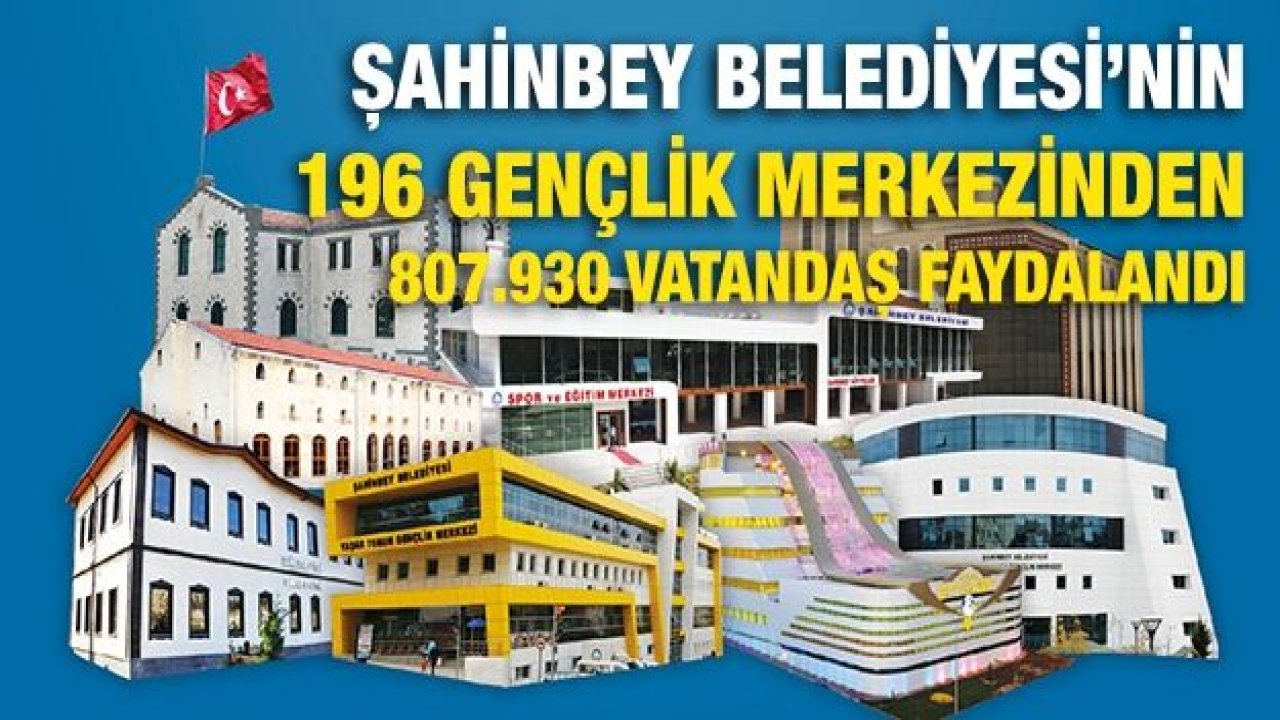 Şahinbey Belediyesi’nin 196 Gençlik Merkezinden 807.930 Vatandaş Faydalandı