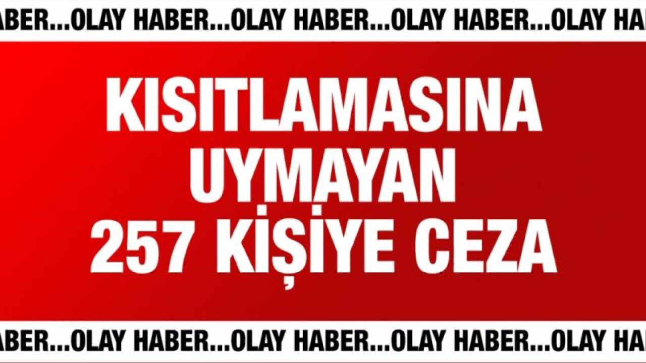 Kısıtlamasına uymayan 257 kişiye ceza