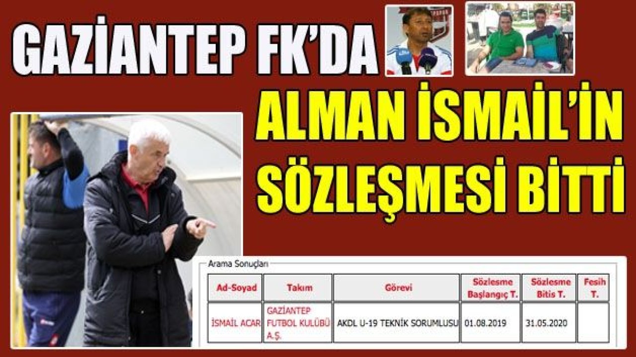 Gaziantep Fk'da Alman İsmail gidiyor, kim geliyor?