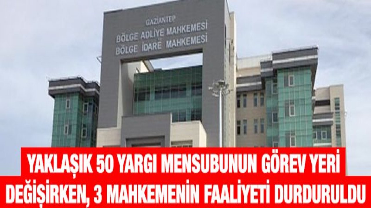 Gaziantep Bölge Adliye Mahkemesi'nde görev değişimi