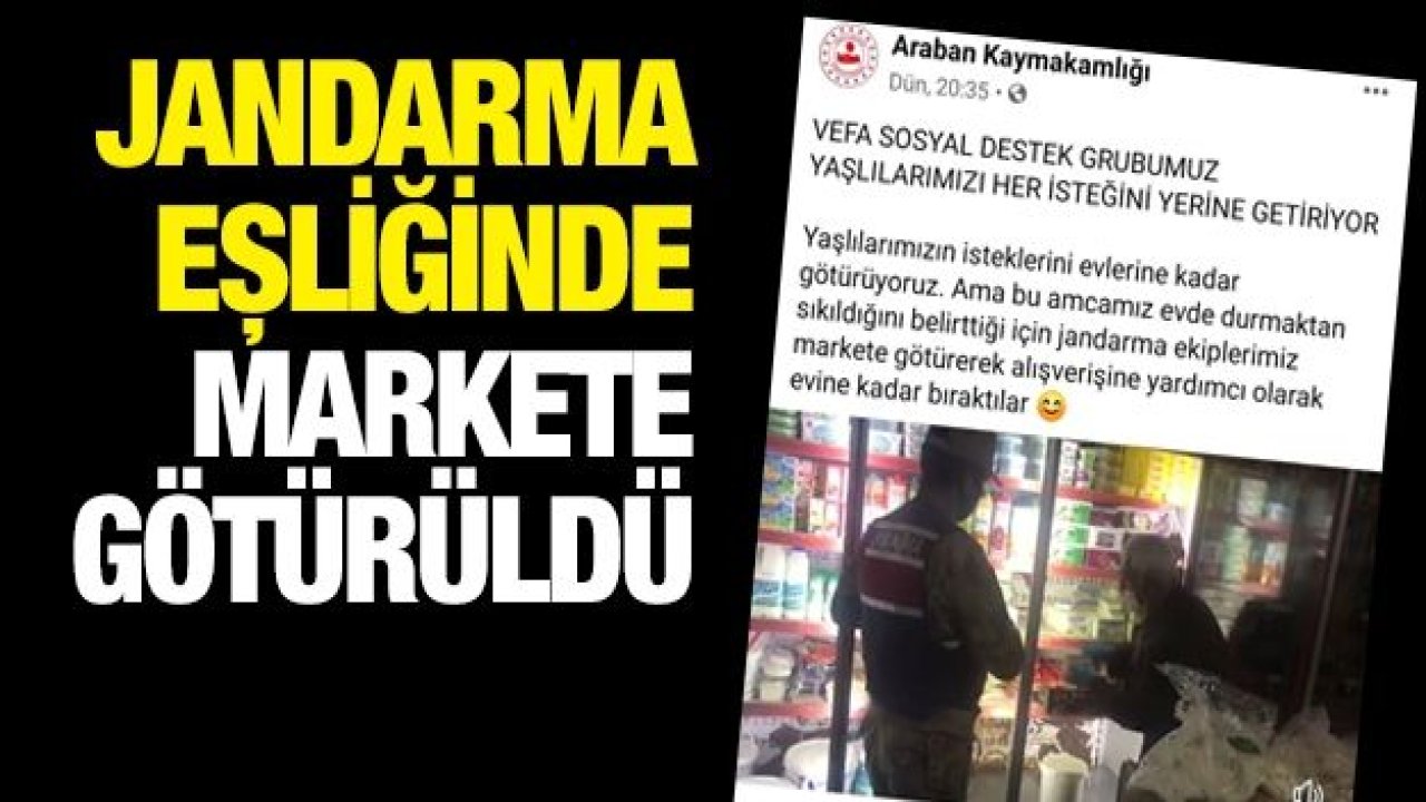 Evinde bunalan 65 yaş üzeri vatandaş jandarma nezaretinde markete gitti