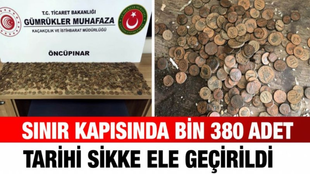 Sınır kapısında bin 380 adet tarihi sikke ele geçirildi