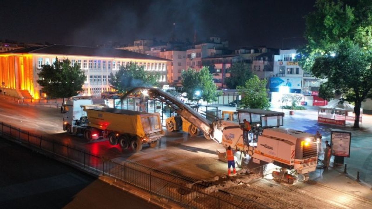 Hürriyet caddesi'nde asfalt yenileme ve kaldırım çalışması tamamlandı