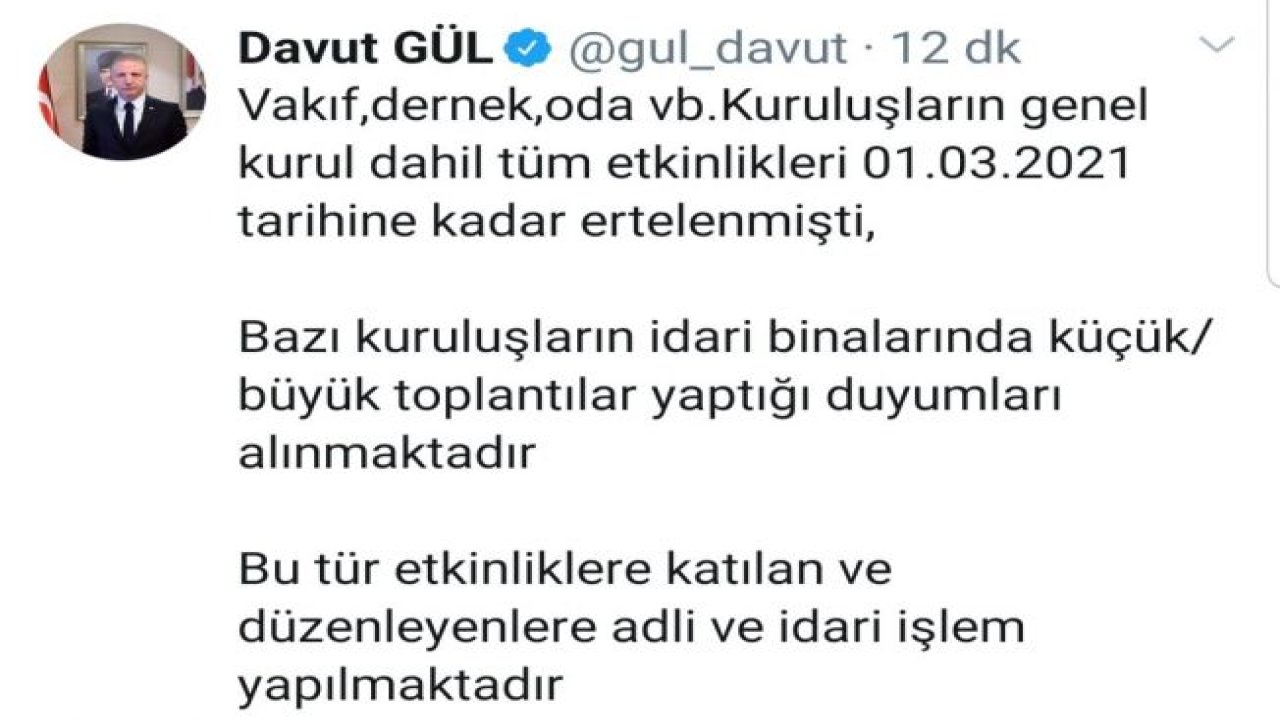 Vali Gül Uyardı; İhlal Eden O Kurumlara İşlem Yapılacak