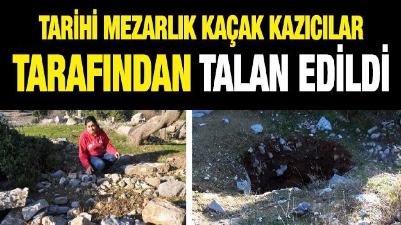 Tarihi mezarlıkta köstebek yuvasını andıran görüntüler