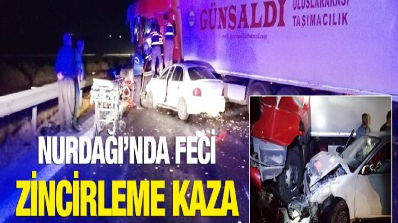 Nurdağı'nda zincirleme kaza: 1 ölü, 3 yaralı