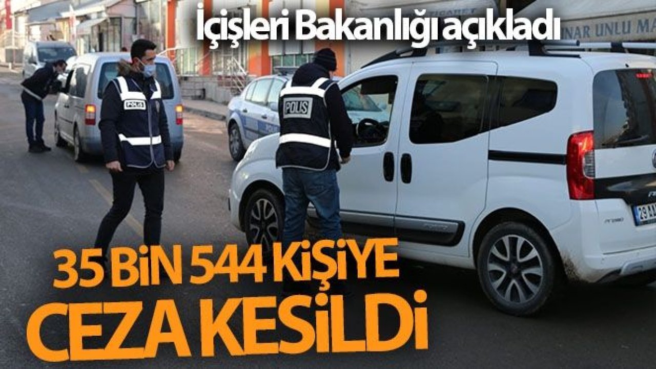 İçişleri Bakanlığı: 'Sokağa çıkma kısıtlamalarına uymayan toplam 35 bin 544 kişiye idari işlem yapılmıştır'