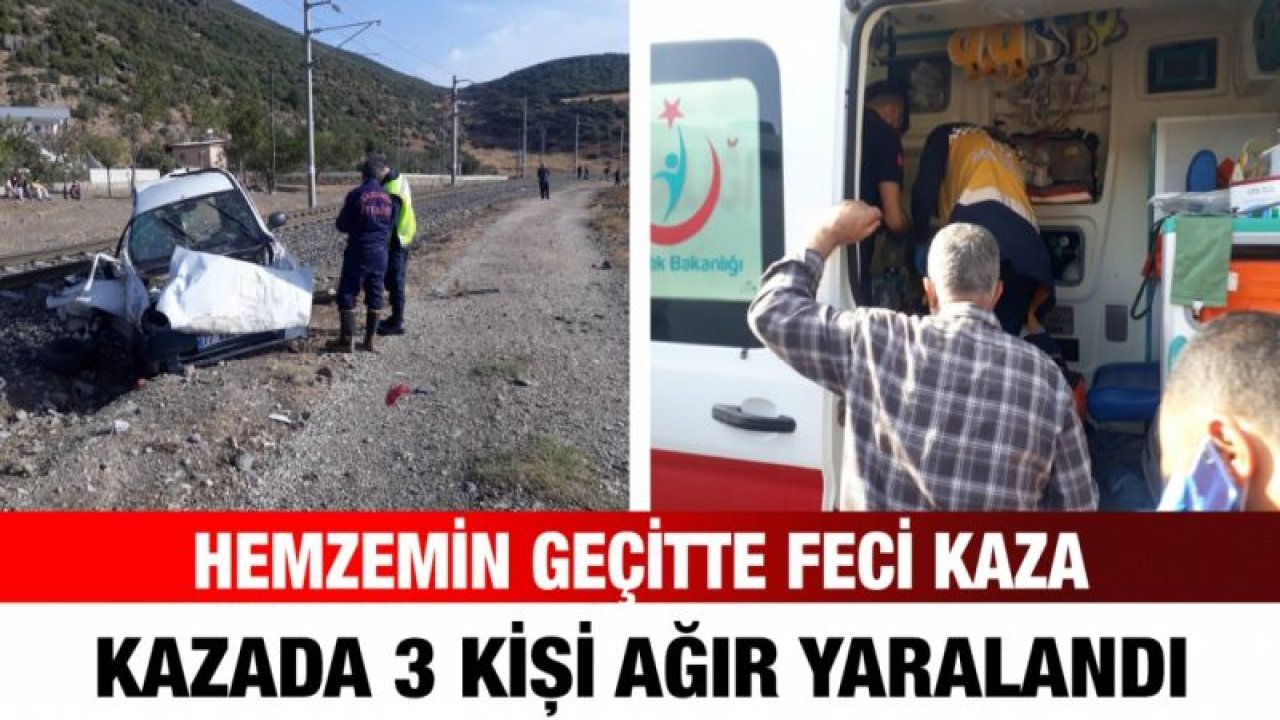 Hemzemin geçitte feci kaza: 3 ağır yaralı