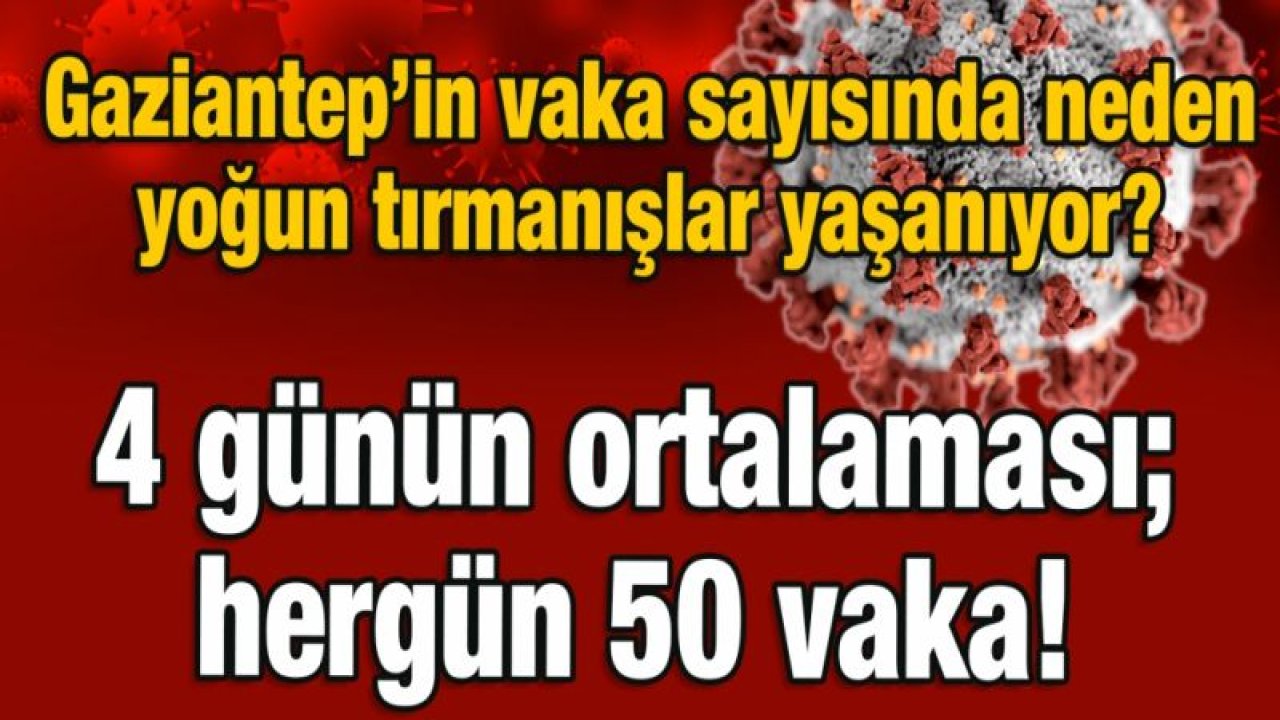 Gaziantep’in vaka sayısında neden yoğun tırmanışlar yaşanıyor?  4 günün ortalaması; hergün 50 vaka!