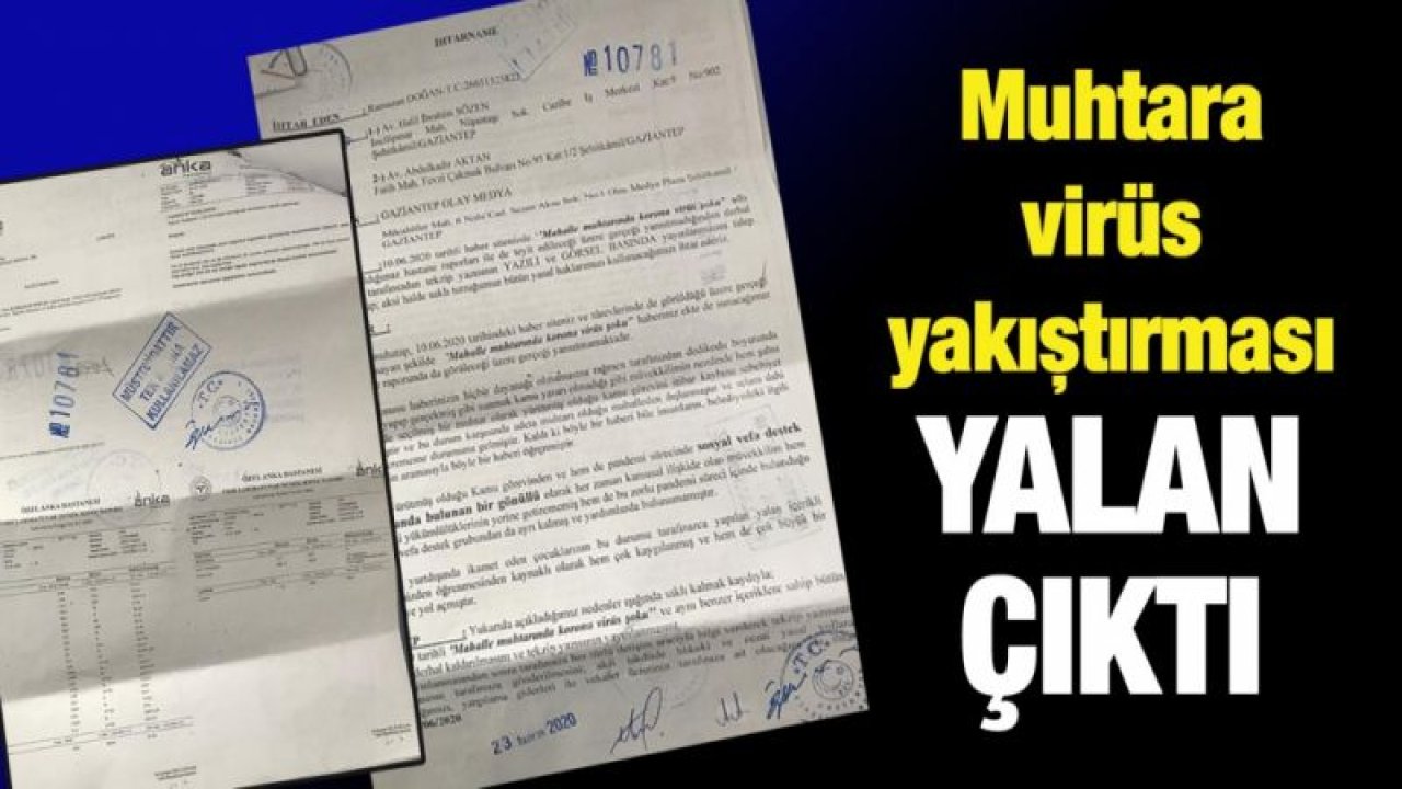 Muhtara virüs yakıştırması YALAN ÇIKTI