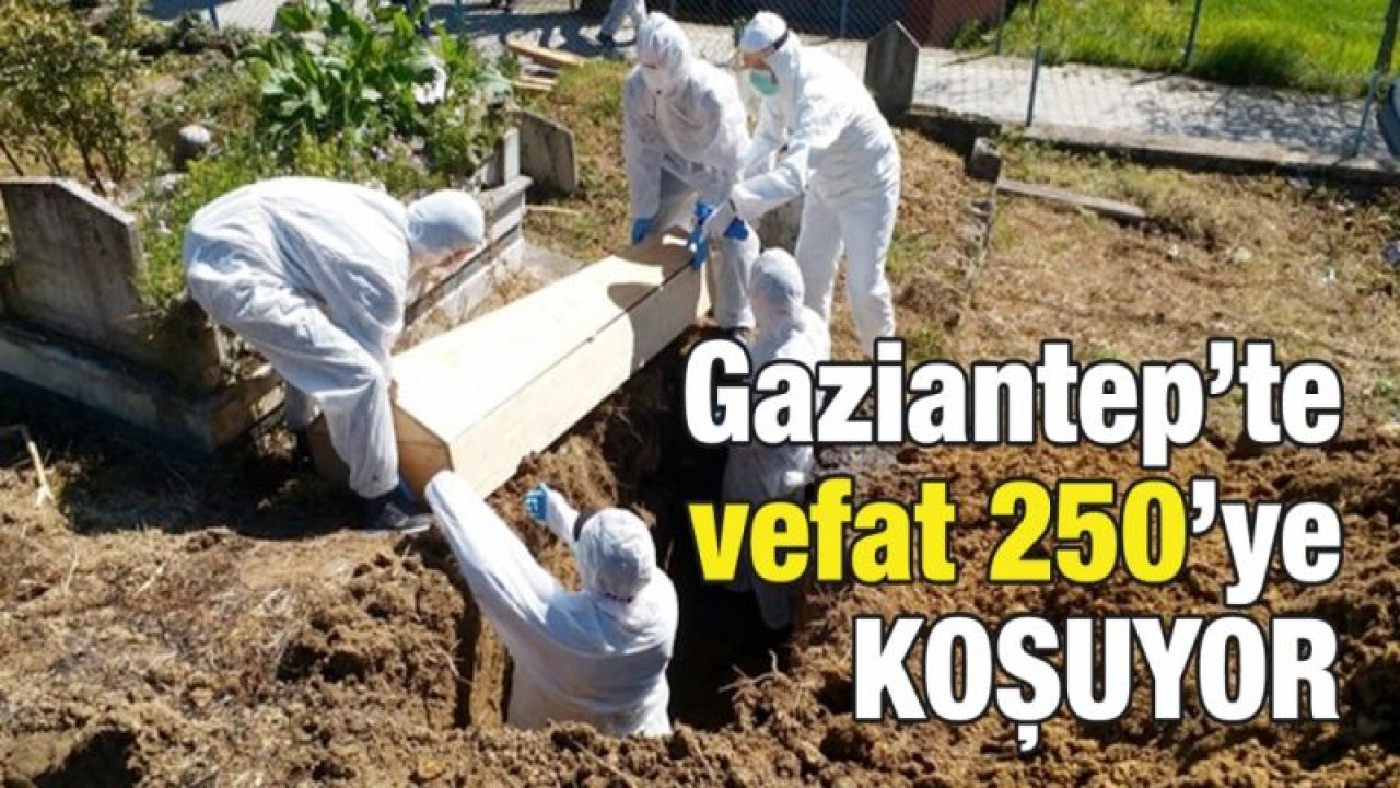 Gaziantep’te vefat 250’ye koşuyor