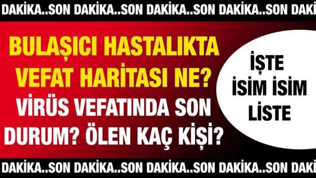 #SonDakika...#Gaziantep'te Bulaşıcı Hastalıkta Vefat Haritası Ne?#Gaziantep'te Vefat Edenler Kim?