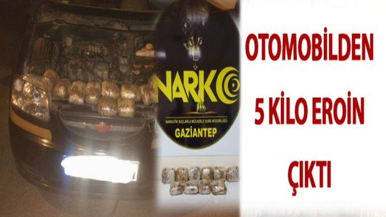 Narkotim Göz Açtırmıyor...Otomobilden 5 Kilo Eroin Yakalandı...