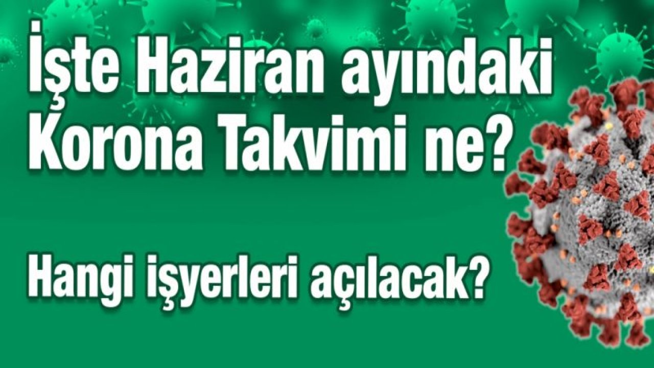 İşte Haziran ayındaki Korona Takvimi ne? Hangi işyerleri açılacak?