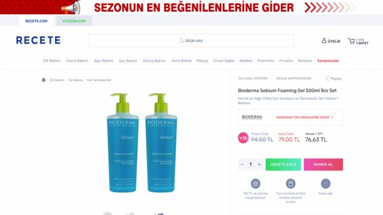 Bioderma Sebium Foaming Gel