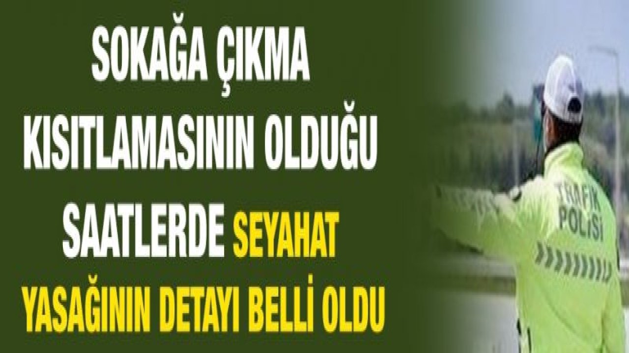 Sokağa çıkma kısıtlamasının olduğu saatlerde seyahat yasağı detayı belli oldu