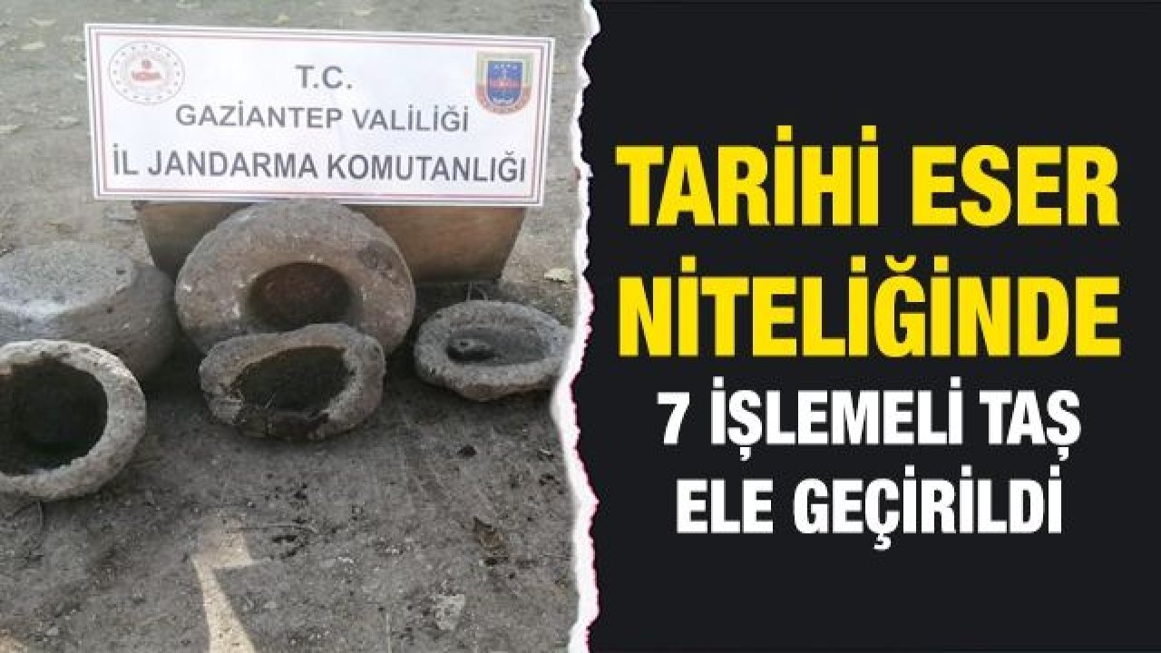 Gaziantep'te tarihi eser niteliğinde 7 işlemeli taş ele geçirildi: 1 gözaltı