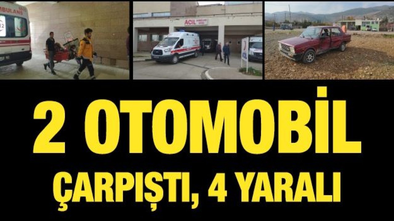 2 otomobil çarpıştı, 4 Yaralı