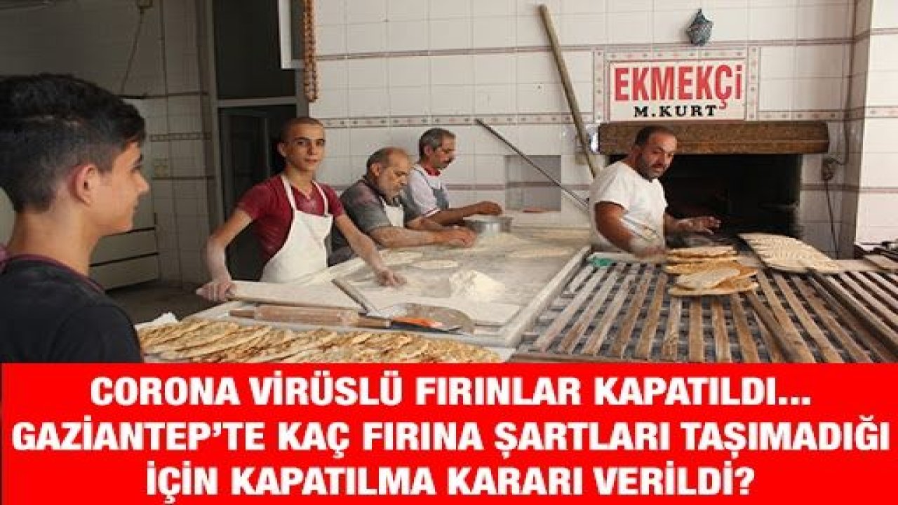 Corona virüslü fırınlar kapatıldı... Gaziantep’te kaç fırına şartları taşımadığı için kapatılma kararı verildi?