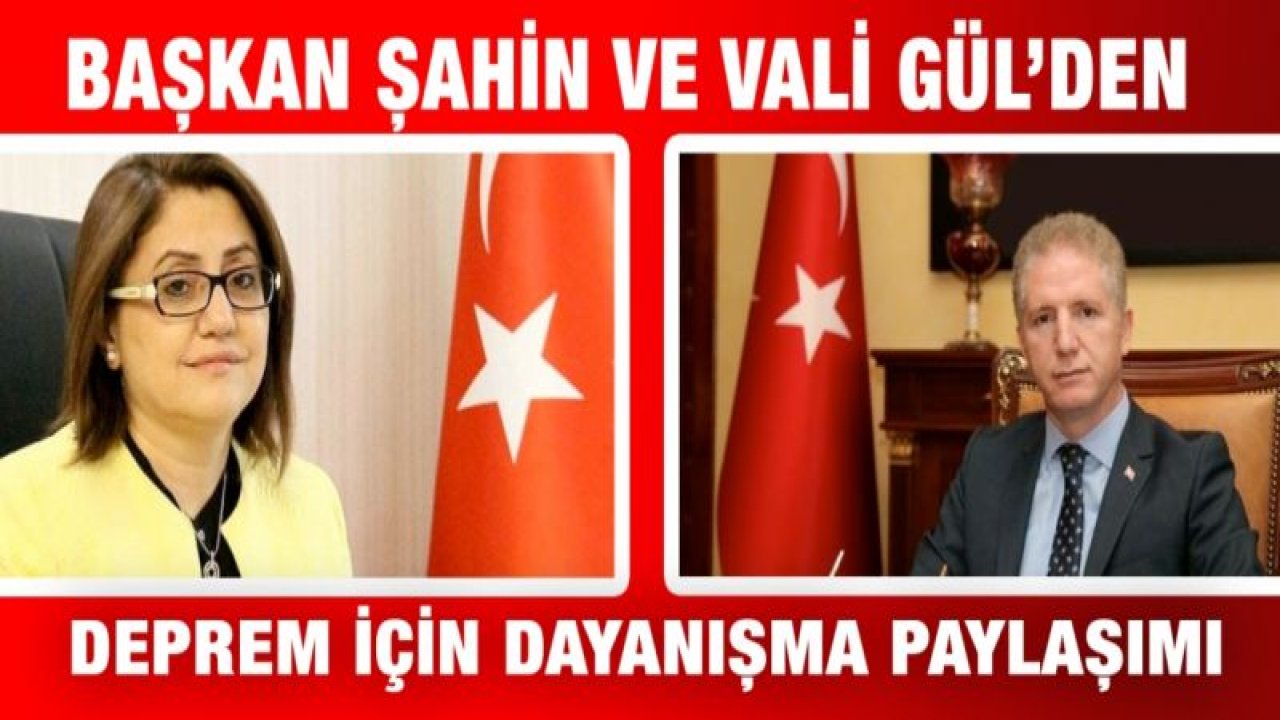 Başkan Şahin ve Vali Gül'den Yaşanan Deprem İçin Dayanışma Paylaşımı...