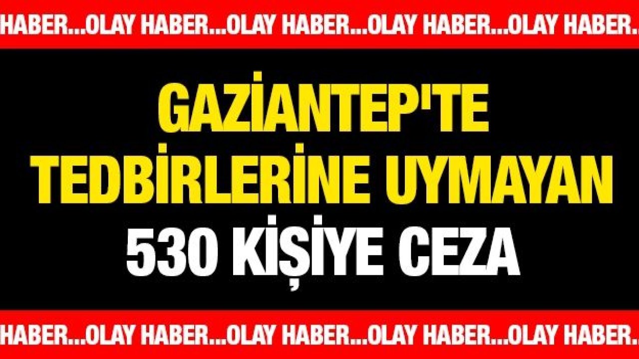 Gaziantep'te tedbirlerine uymayan 530 kişiye ceza