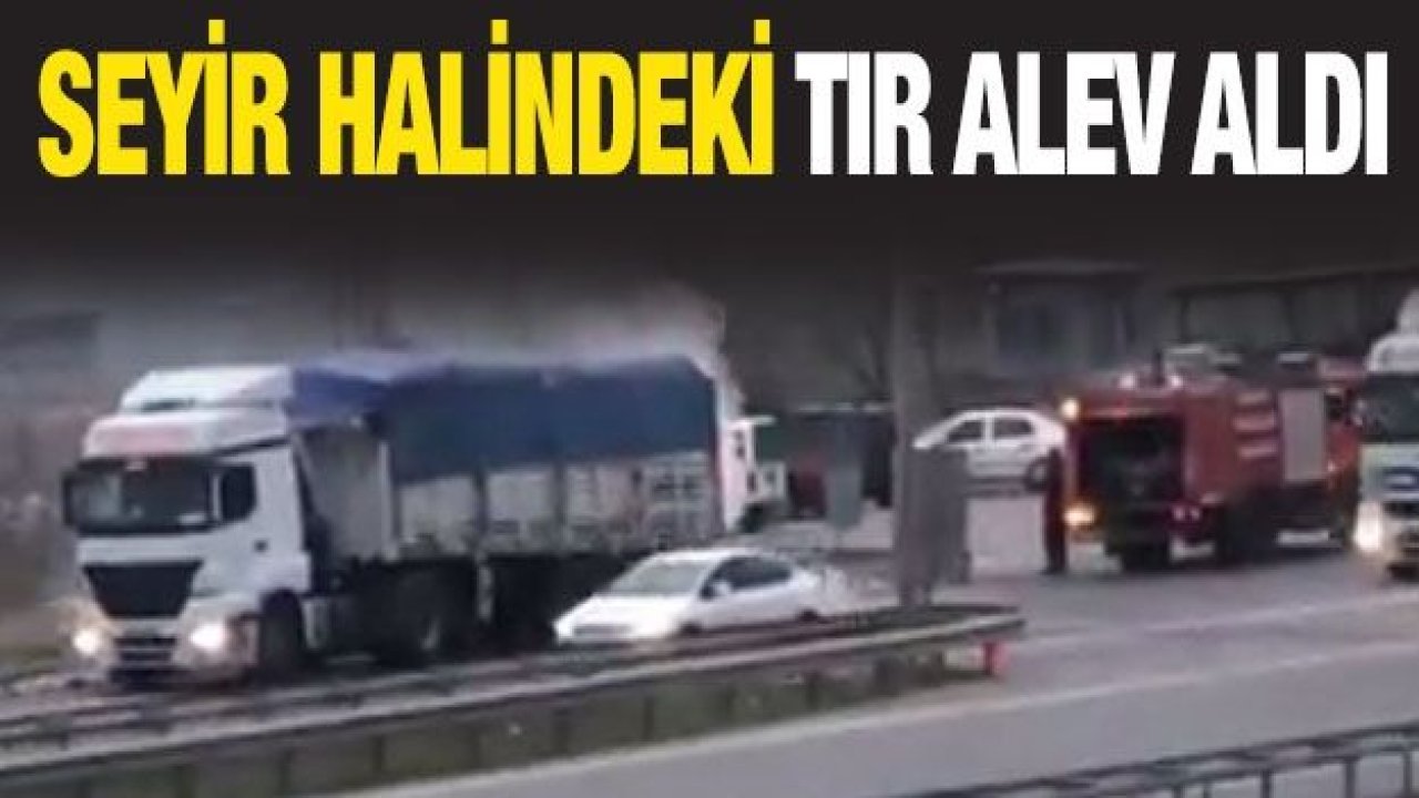 Seyir halindeki tır alev aldı