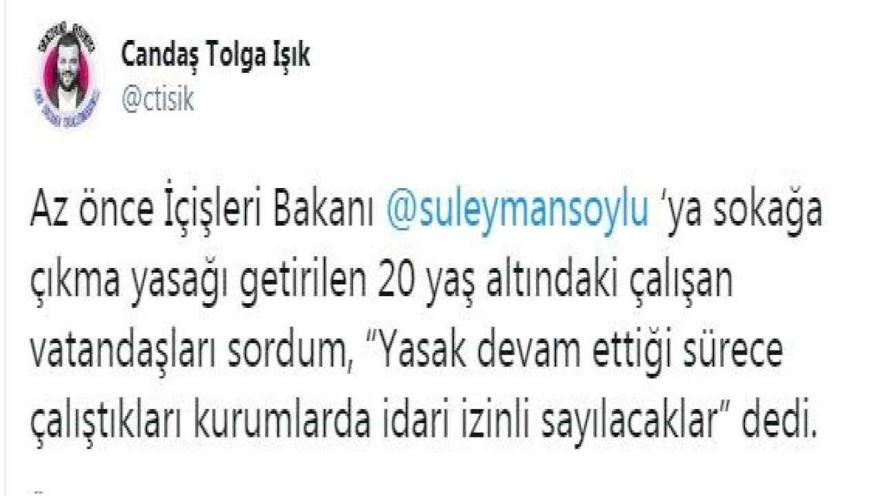 20 yaş ve altındaki çalışanların durumu ne olacak? Süleyman Soylu yanıt verdi