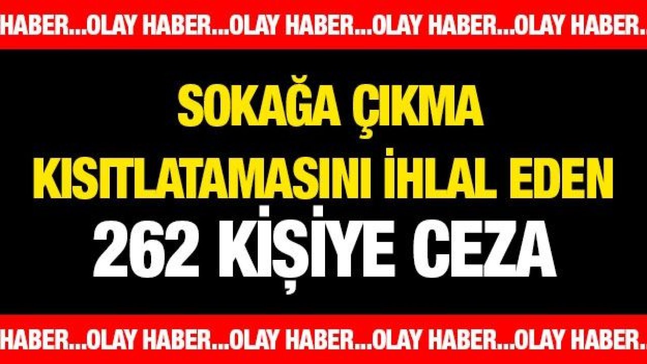 Sokağa çıkma kısıtlatamasını ihlal eden 262 kişiye ceza