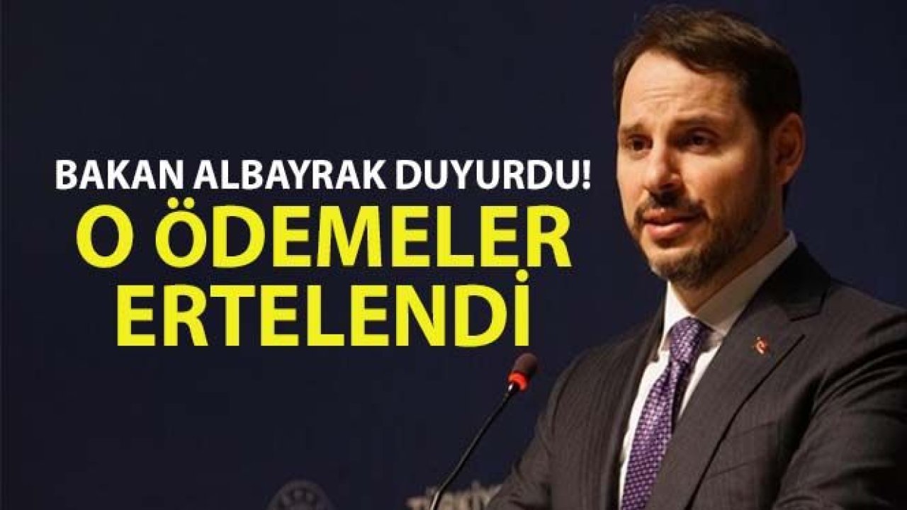 Bakan Albayrak: 'KDV beyannamelerine ilişkin ödemeleri 6'şar ay öteliyoruz'