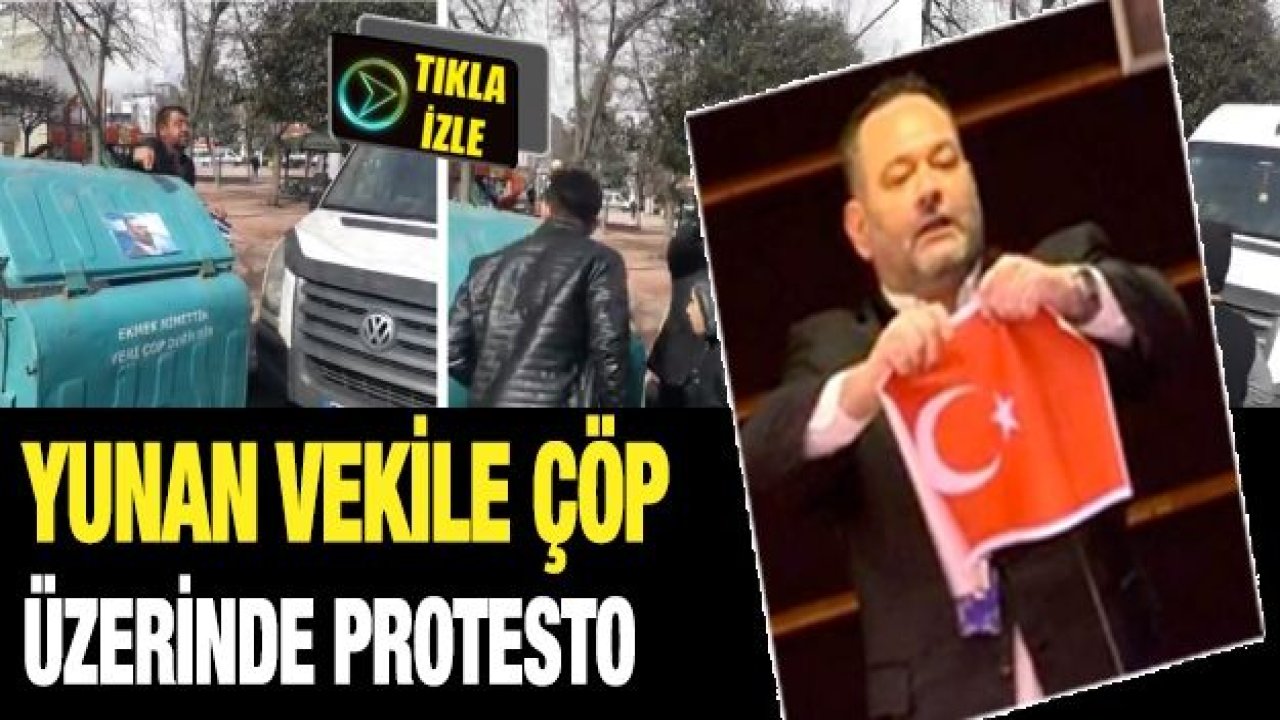 Yunan vekile çöp üzerinde protesto