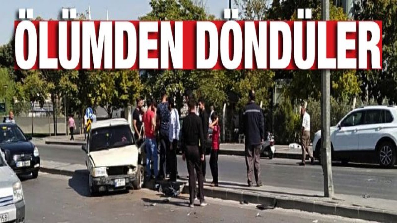 Gaziantep'te kazalar bitmiyor! Otomobil aydınlatma direğine çarptı