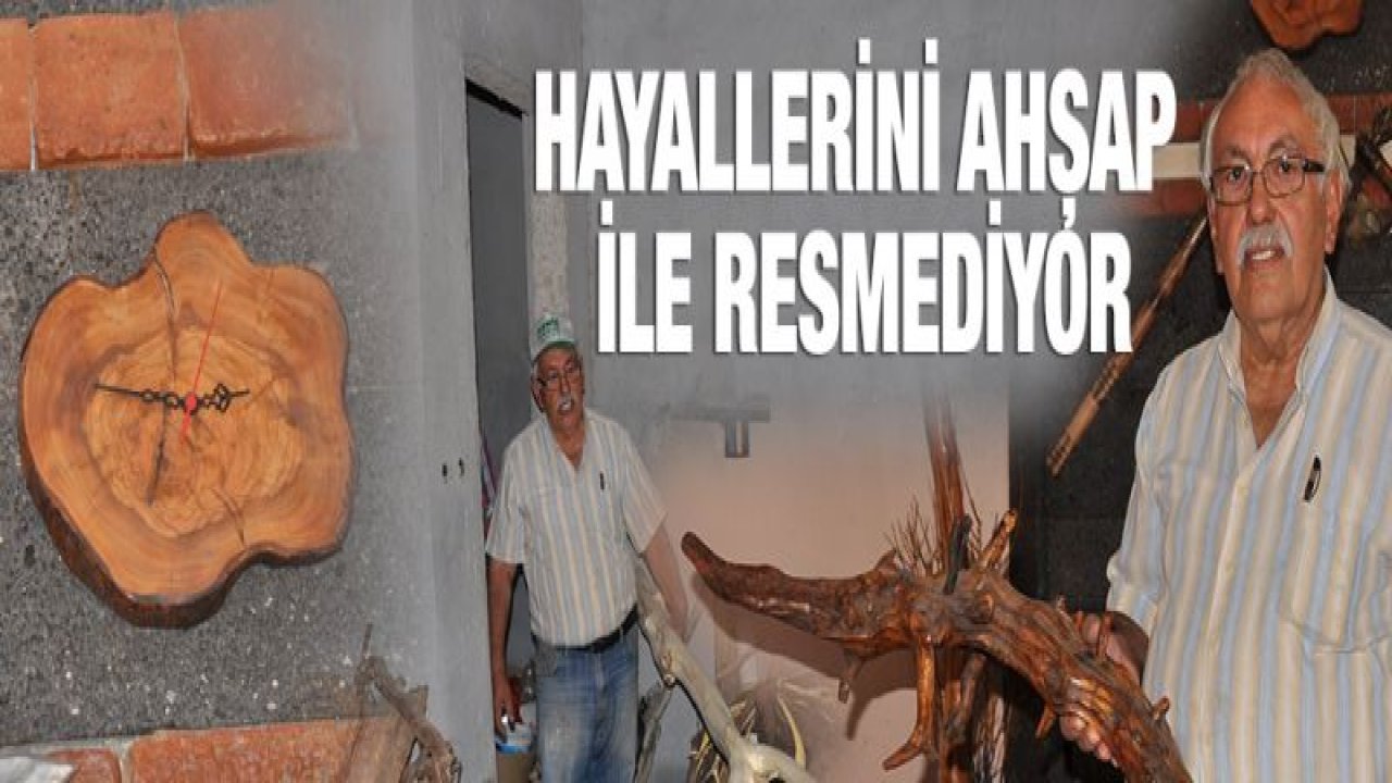 Topladığı atık ağaç parçalarını sanat eserine dönüştürüyor