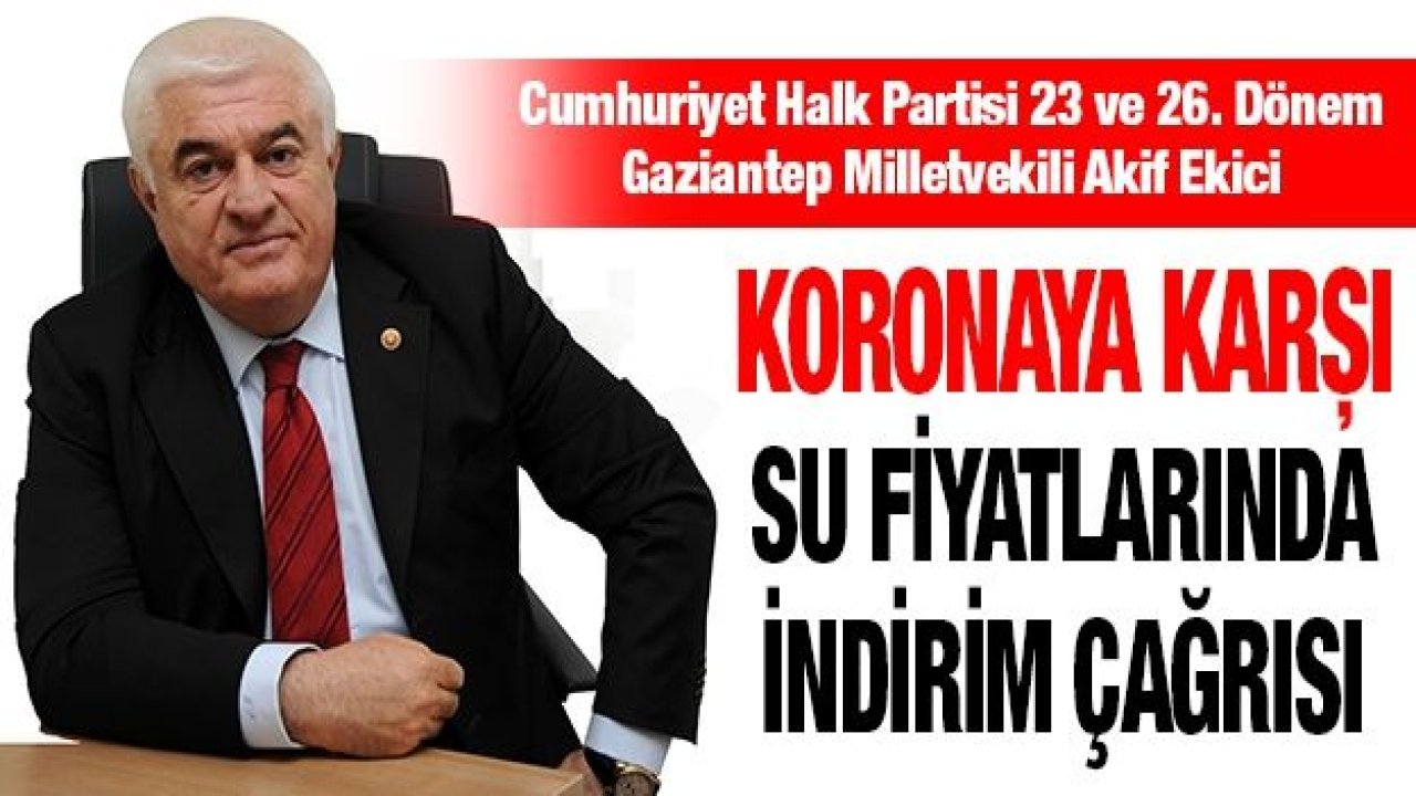 Koronaya karşı su fiyatlarında indirim çağrısı