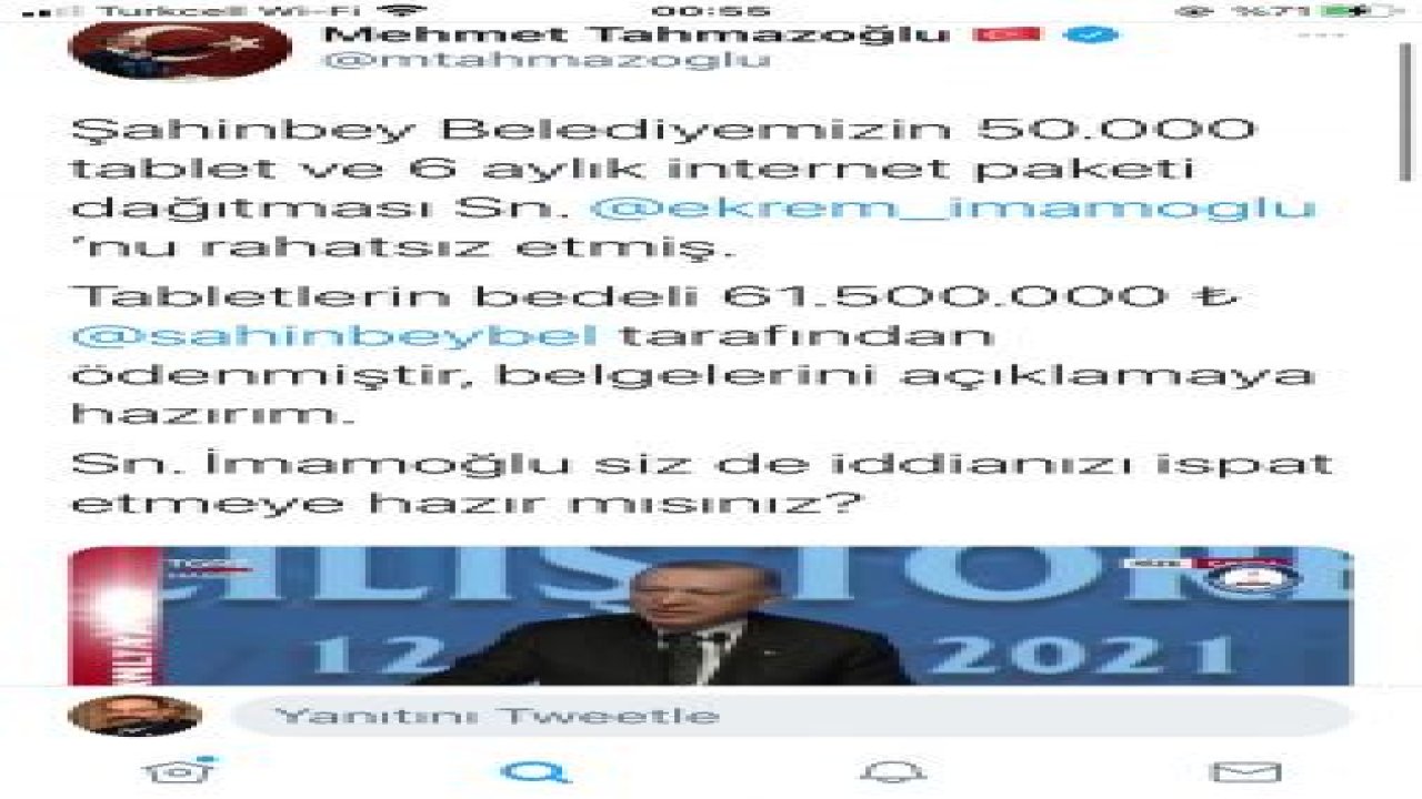 Tahmazoğlu'ndan İmamoğlu'na ispatlama çağrısı