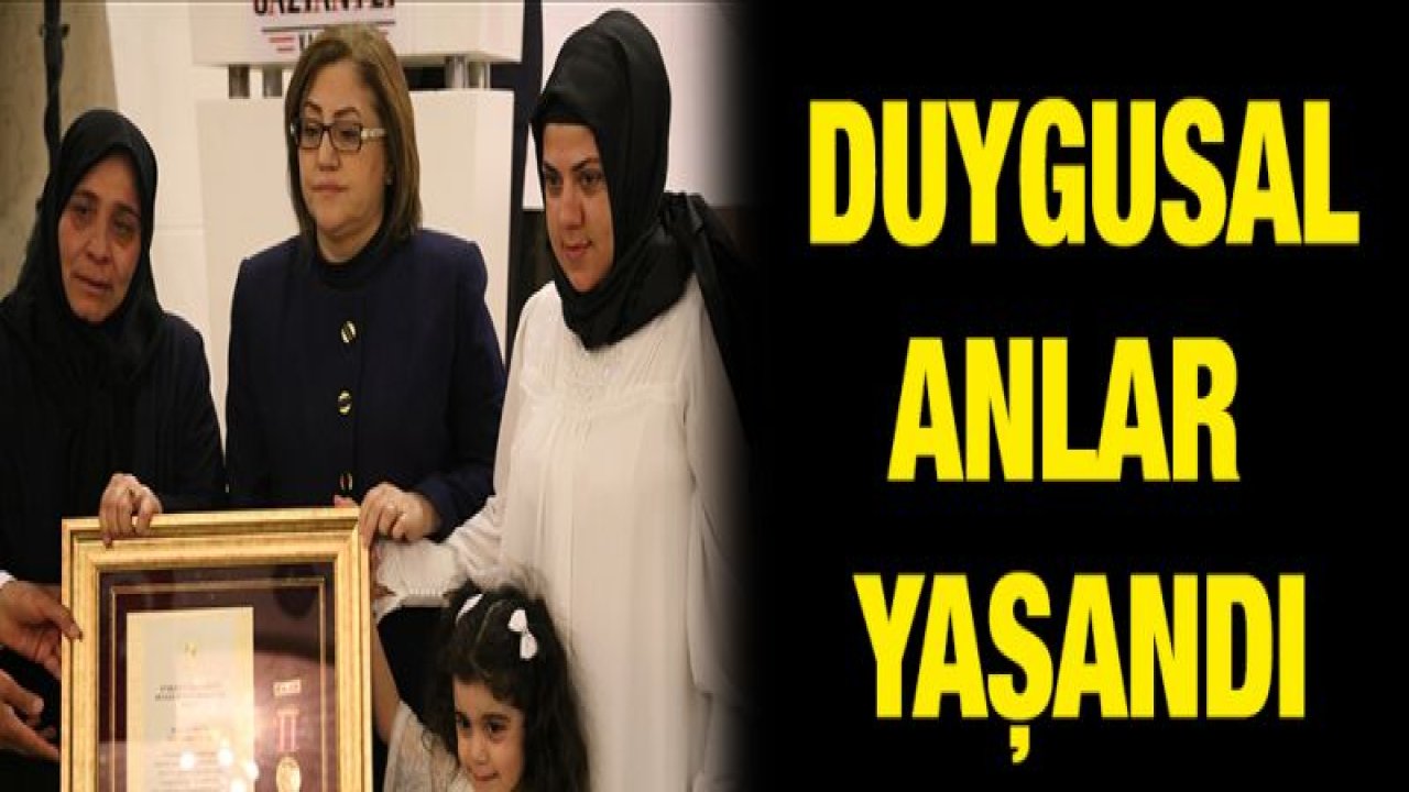 Şehit ailelerine Devlet Övünç Madalyası ve Beratı verildi