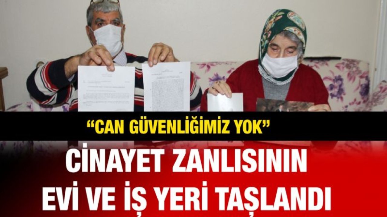 Cinayet zanlısının evi ve iş yeri taşlandı