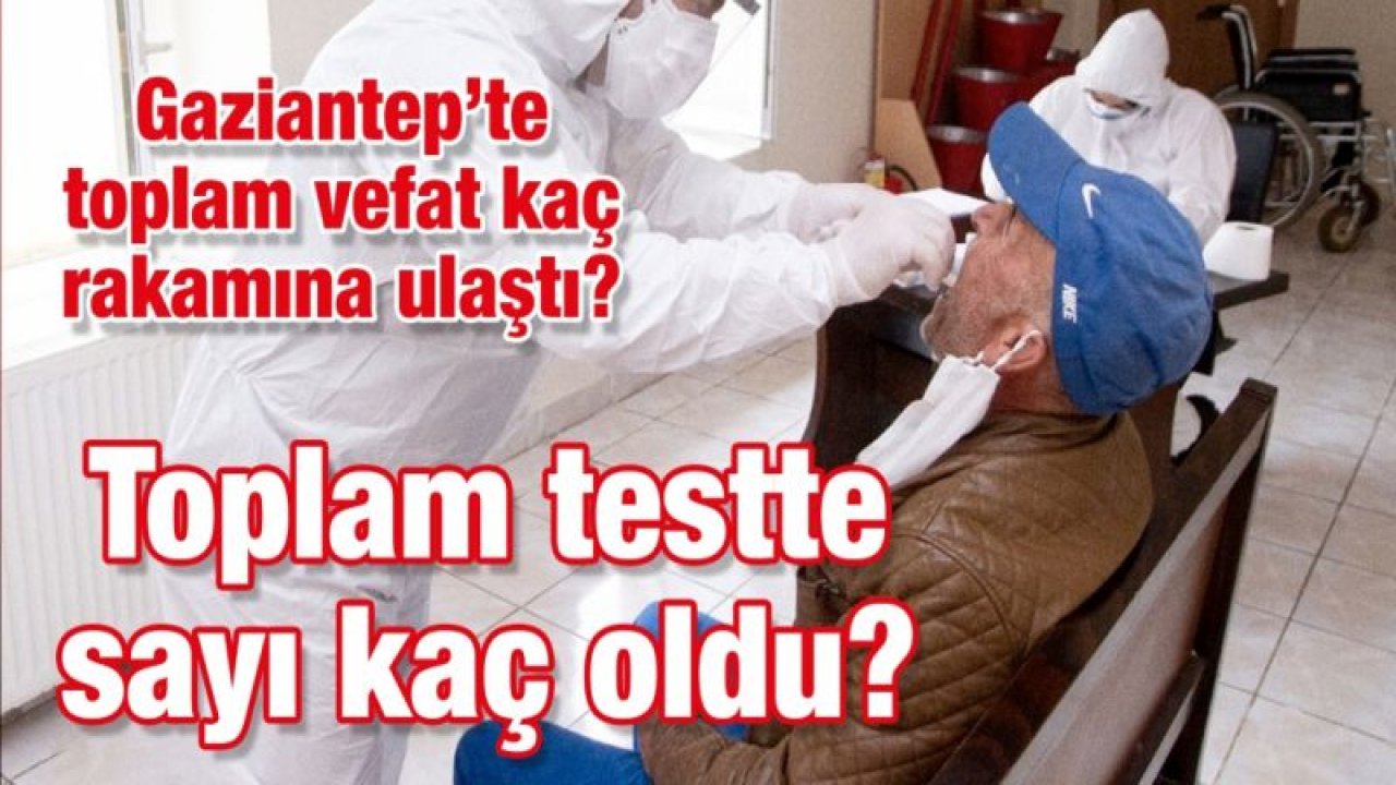 Gaziantep’te toplam vefat kaç rakamına ulaştı? Toplam testte sayı kaç oldu?