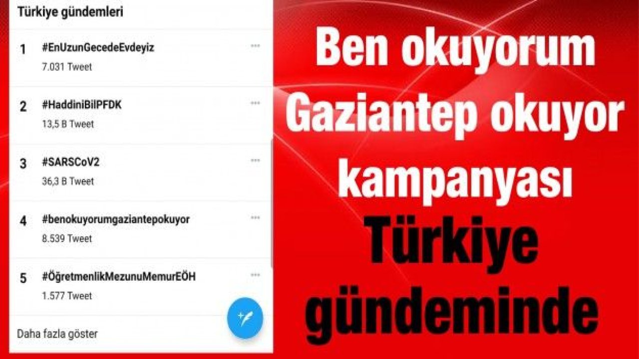 Ben okuyorum Gaziantep okuyor kampanyası Türkiye gündeminde