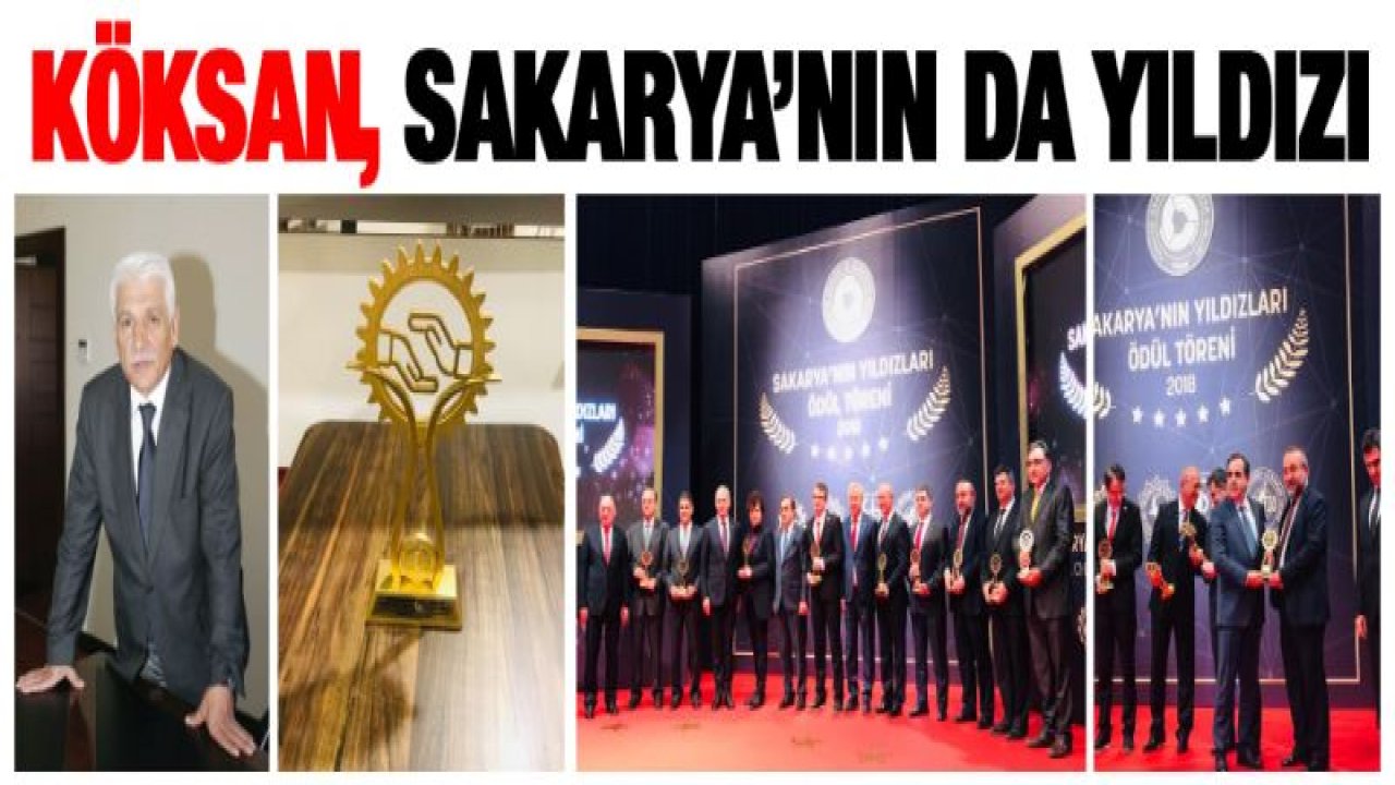 Köksan'a, 'Sakarya'nın Yıldızı' ödülü