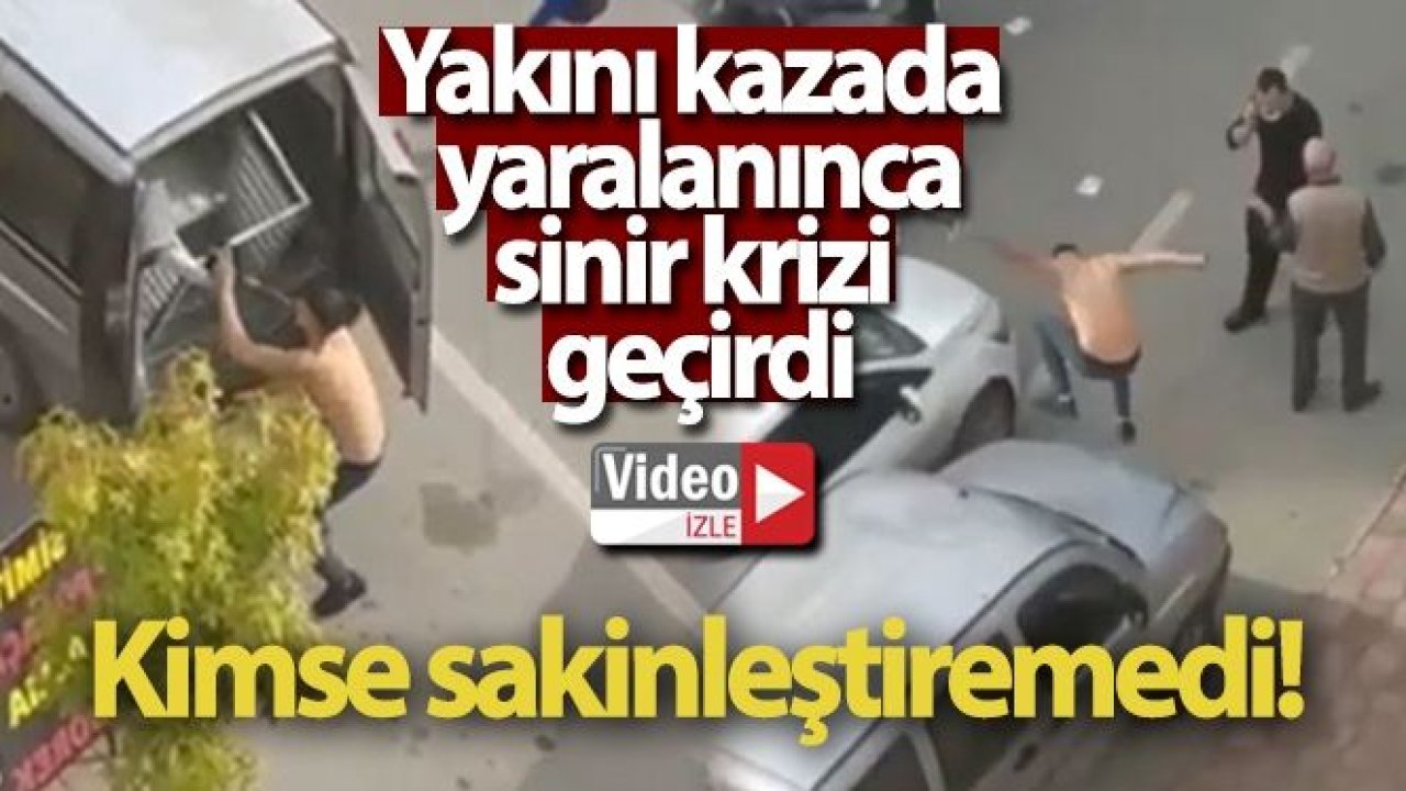 Video İzle...İnsanlar Çıldırıyor...Yakınının kazada yaralandığını gören genci kimse sakinleştiremedi