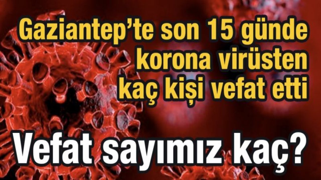 Gaziantep’te son 15 günde korona virüsten kaç kişi vefat etti Vefat sayımız kaç?