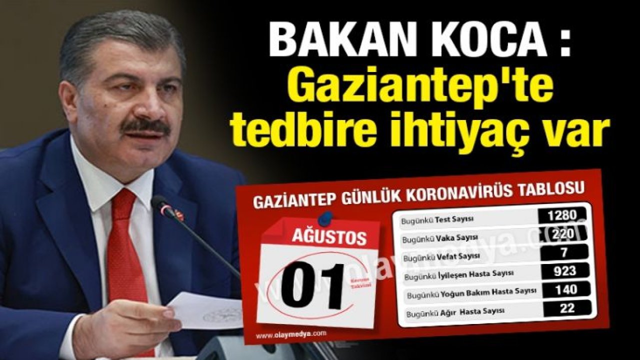 Bakan Koca : Gaziantep'te tedbire ihtiyaç var