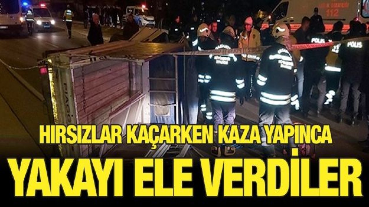 Hırsızlar kaçarken kaza yapınca yakayı ele verdiler