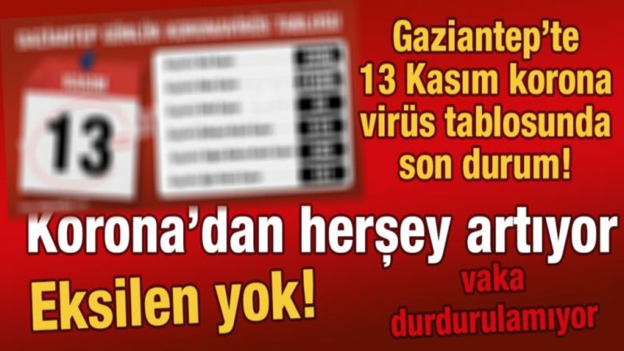 Gaziantep'te korona herşey artıyor, eksilmiyor... İşte tablo...