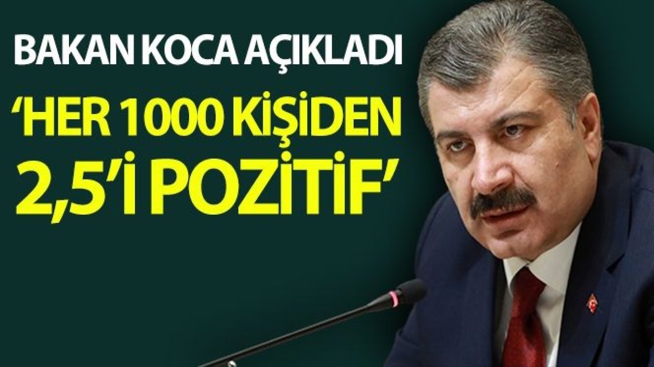 Bakan Koca: '150.000 kişiyle yapılan testten, her 1.000 kişiden 2,5'inde test sonucu pozitif çıkmıştır'