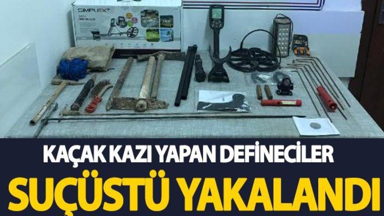 İzinsiz define arayan 2 kişi suçüstü yakalandı