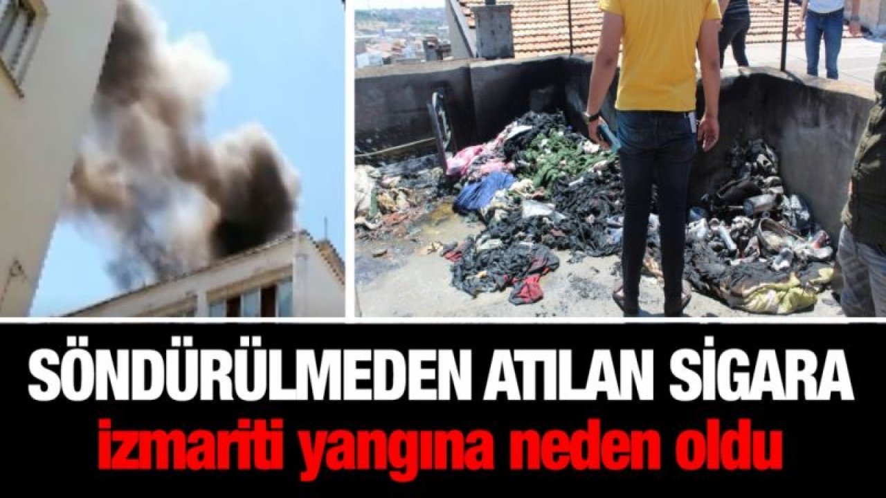 Söndürülmeden atılan sigara izmariti yangına neden oldu