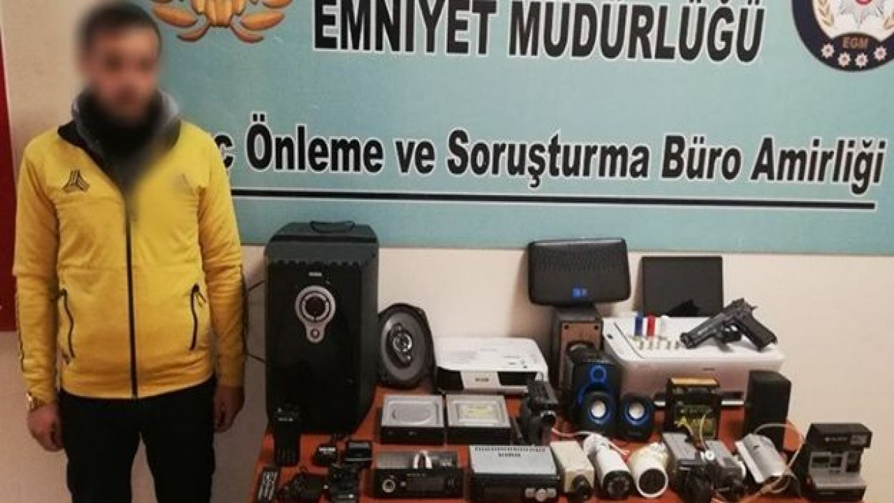 Polisin şüphelendiği evden çok sayıda çalıntı malzeme ele geçirildi