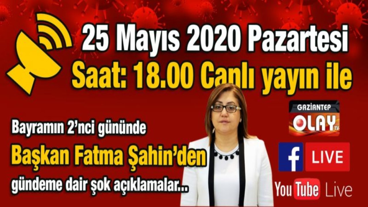 Başkan Fatma Şahin, Bayramın 2'nci günü Gaziantep Olay Tv ekranlarında canlı yayında