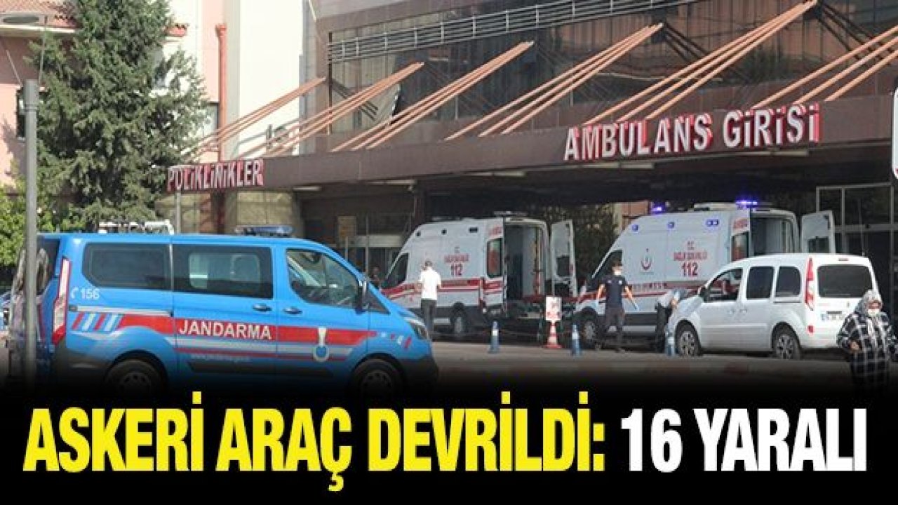 Sınırda askeri araç devrildi: 16 yaralı